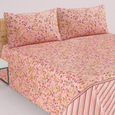 PINK PREMIUM COTTON KING BEDSHEET 3 PCS
